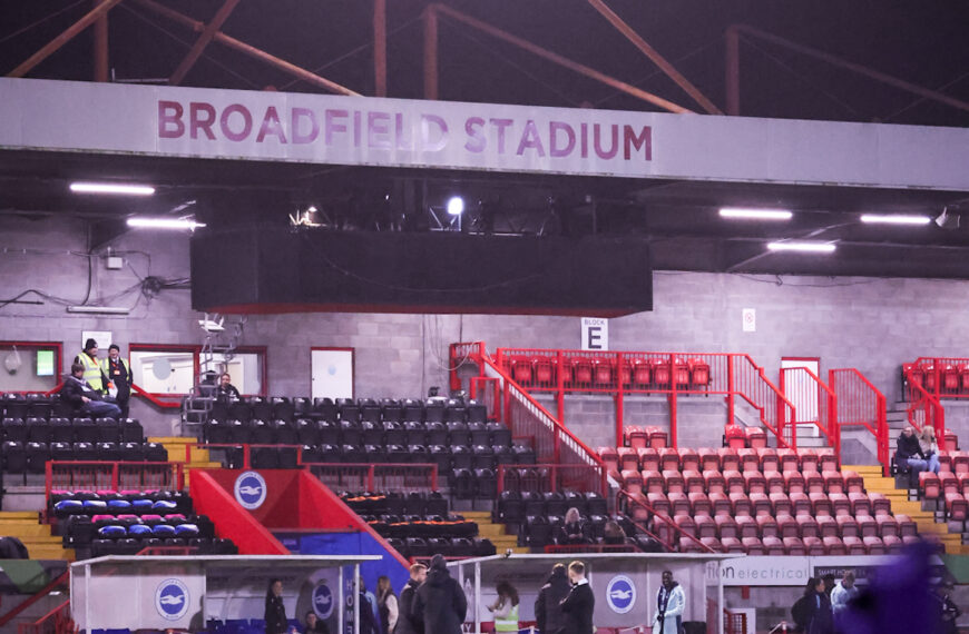 Picture of Broadfield Stadium stand.