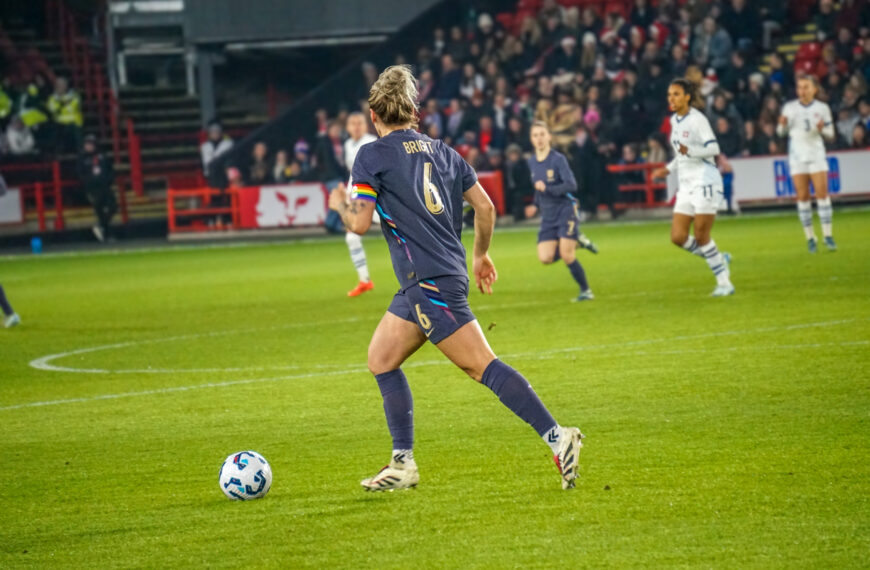 Mille Bright with the ball at feet