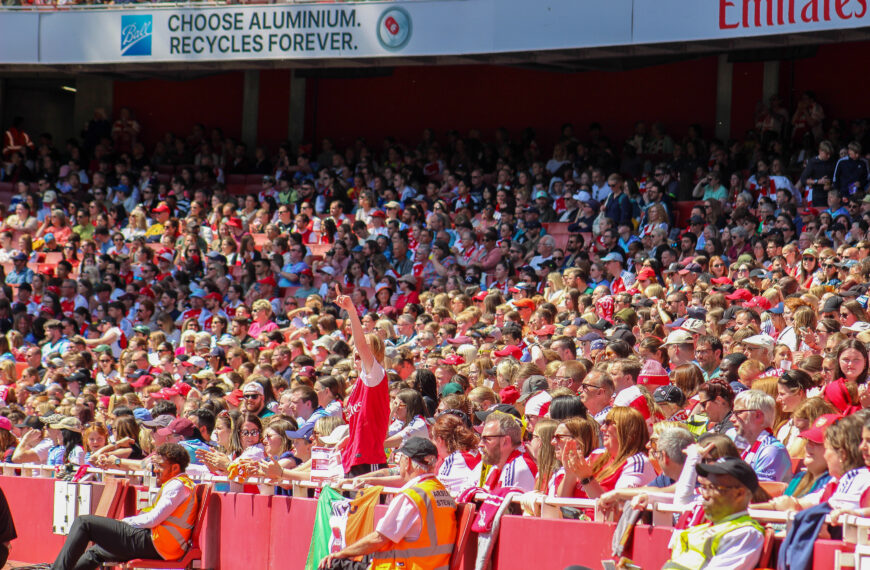 Arsenal Women fans watching on at the Emirates Stadium